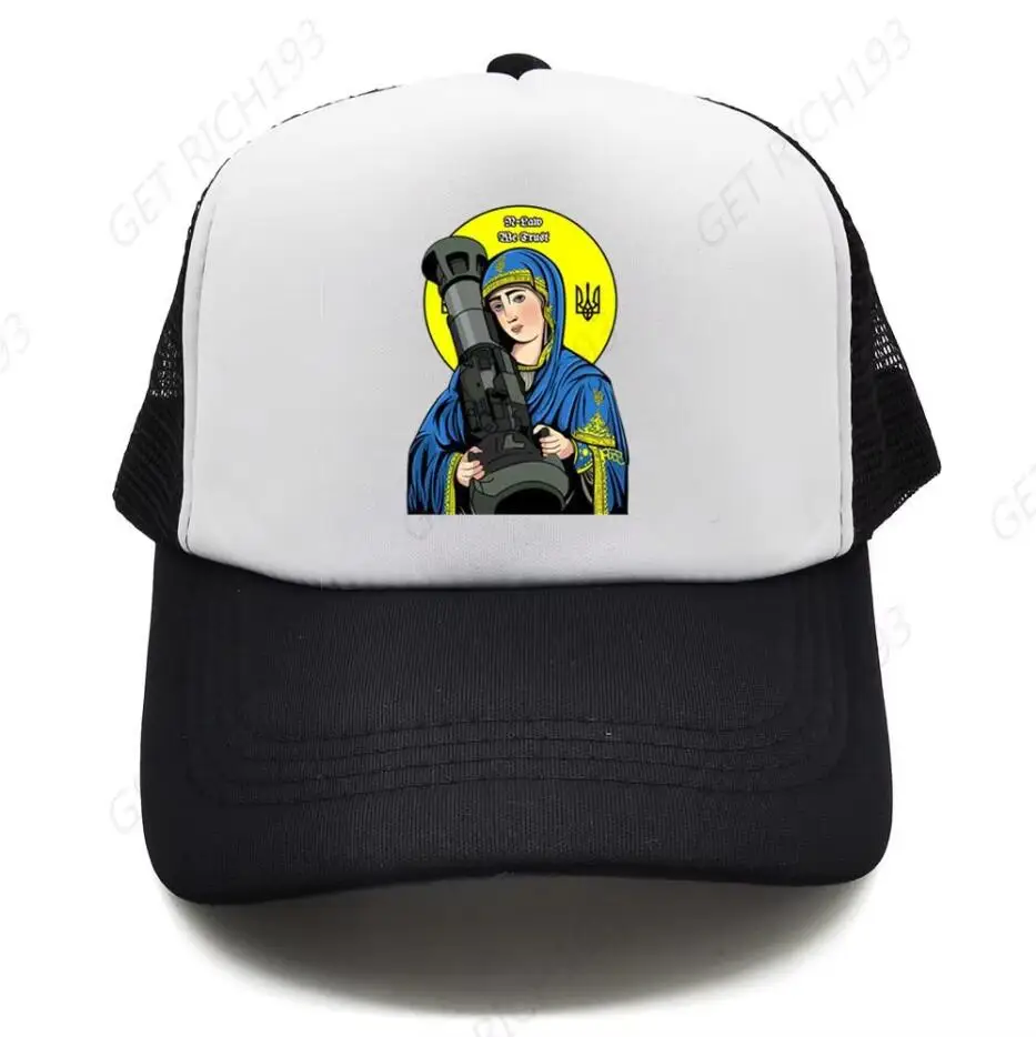 

St Javelin Saint Trucker Cap Summer Men Cool The Protector Of Ukraine Hat Baseball Caps Unisex Outdoor Mesh Caps