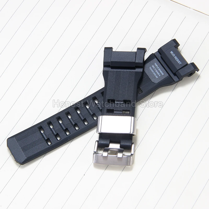 Pulseira de relógio com interface côncava, à prova de suor, inodora, adequada para a pele, fivela de pino duplo para casio G-SHOCK Mudmaster 3a série