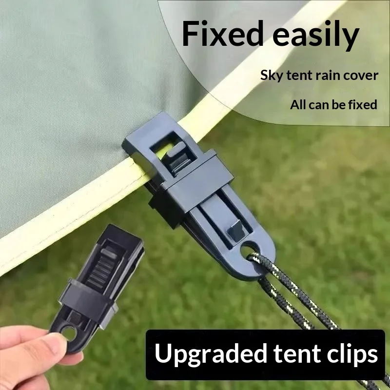 Outdoor Tent Awning Clips Windproof Tent Canvas Fixed Clamp Plastic Wind Rope Buckle for Camping Tarp Rain Tarpaulin Accessory