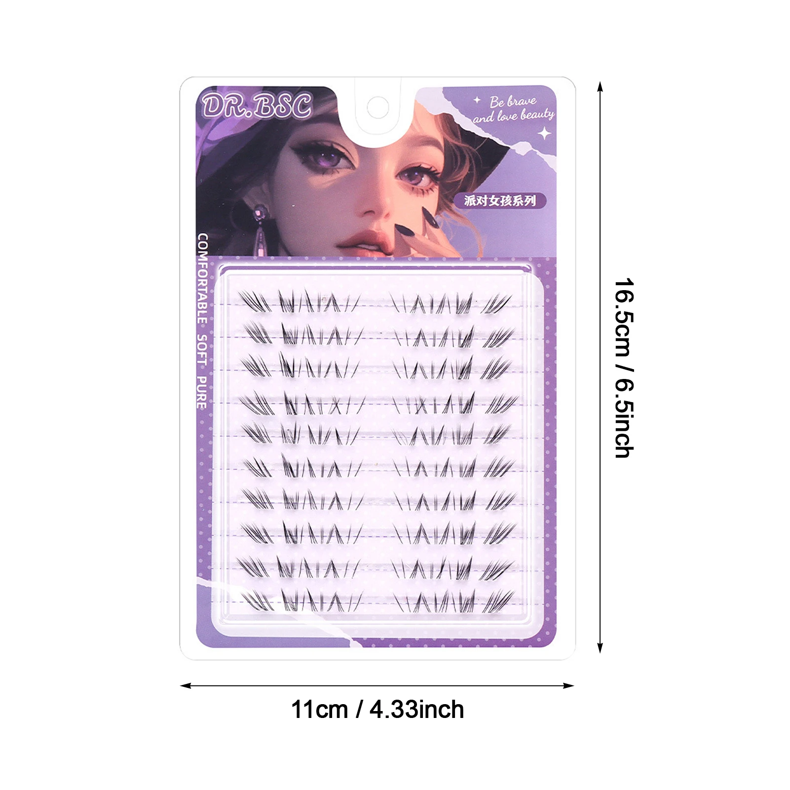 Falsche Wimpern im natürlichen Stil, 5–7 mm unter der Wimpern, schwarze C-Curl-Puppen-Unterwimpern für tägliches Make-up, einfach anzuwenden, angenehm zu tragen