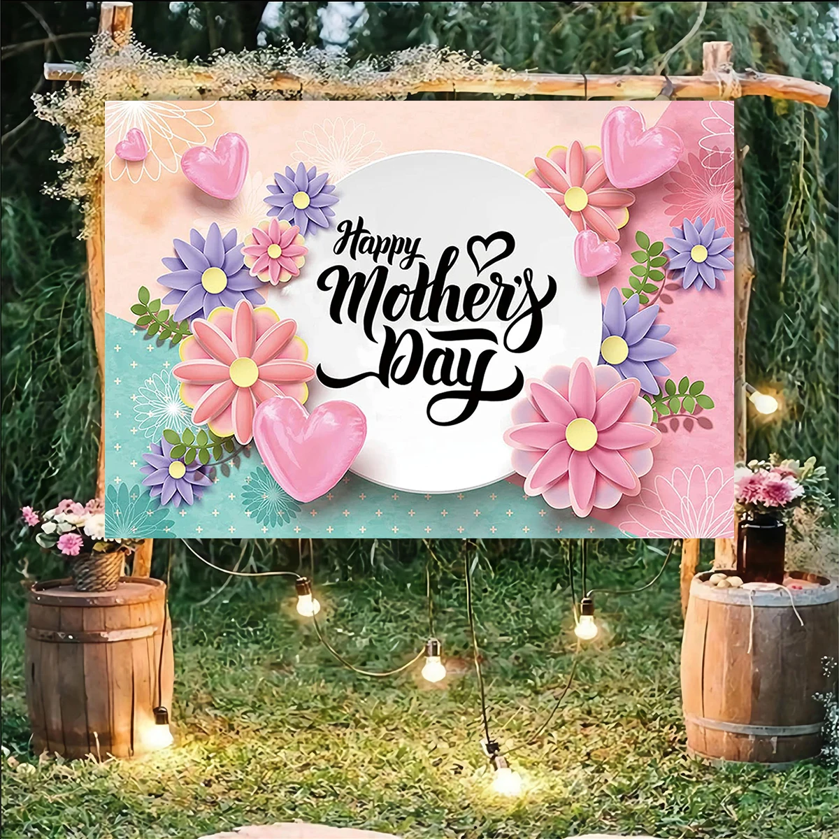 

Happy Mother's Day Festival Love Rose Backdrop Party Decorations Photography Background Supplies Booth Prop Family Photo Shoot