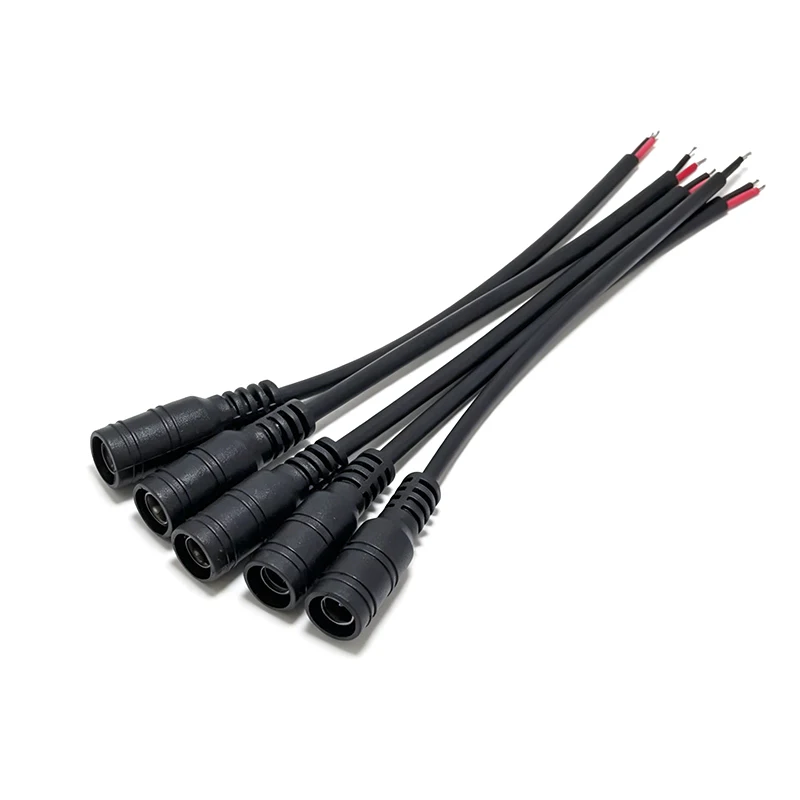 

5Pcs 5.5x2.1mm DC Male Female Power Plug Cable Wire Jack Adapter Connector for CCTV Single Color 3528 5050 LED Tape Light
