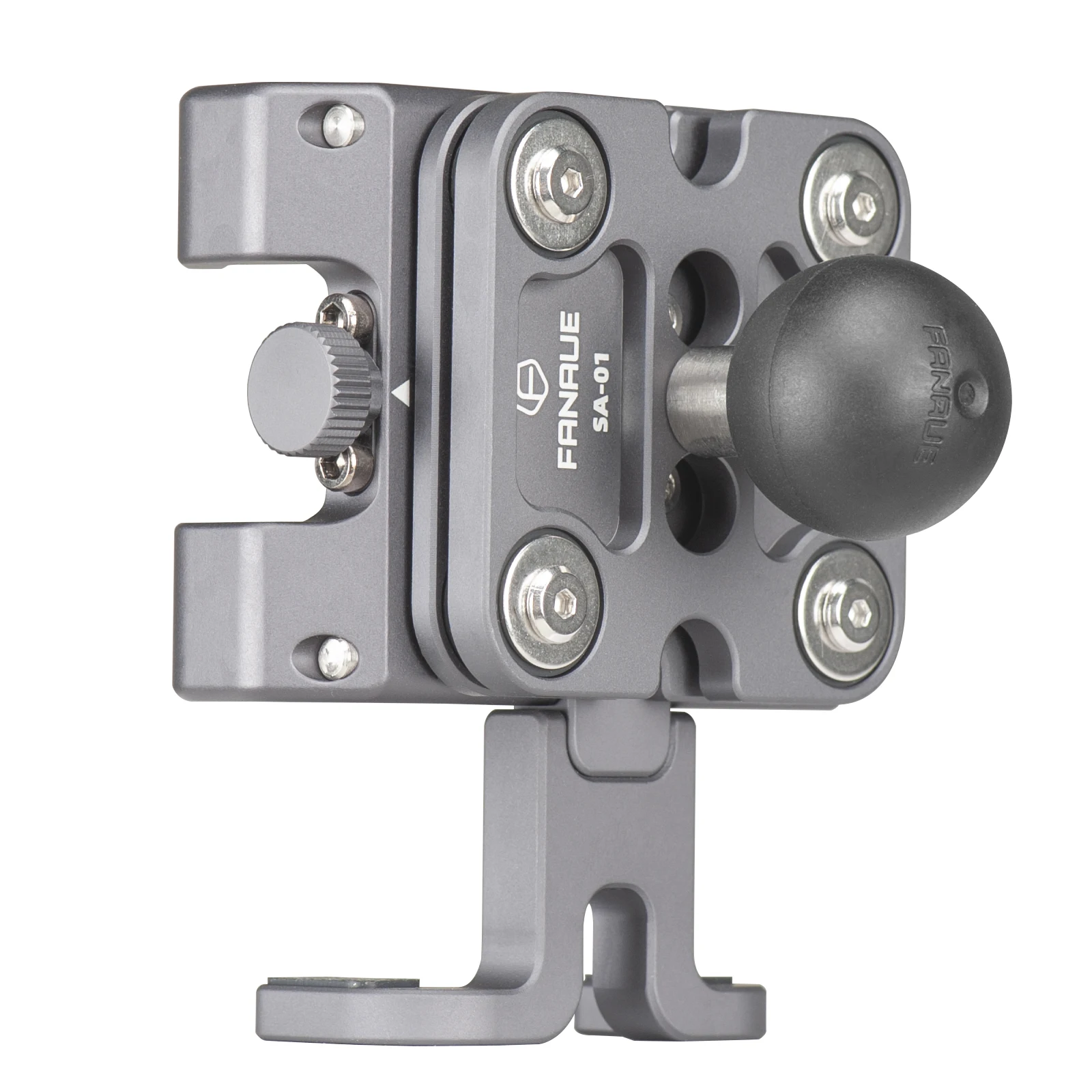 FANAUE Aluminum Alloy Motorcycle Phone Holder Accessory with 1 Inch Universal Ball Anti-Shake Shock Absorption for Ram Holder