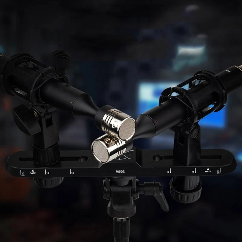 

MS02 Microphone Stand with Twin Microphones and Flexible Positioning for Content Creators 360°Omnidirectional Sound best sale