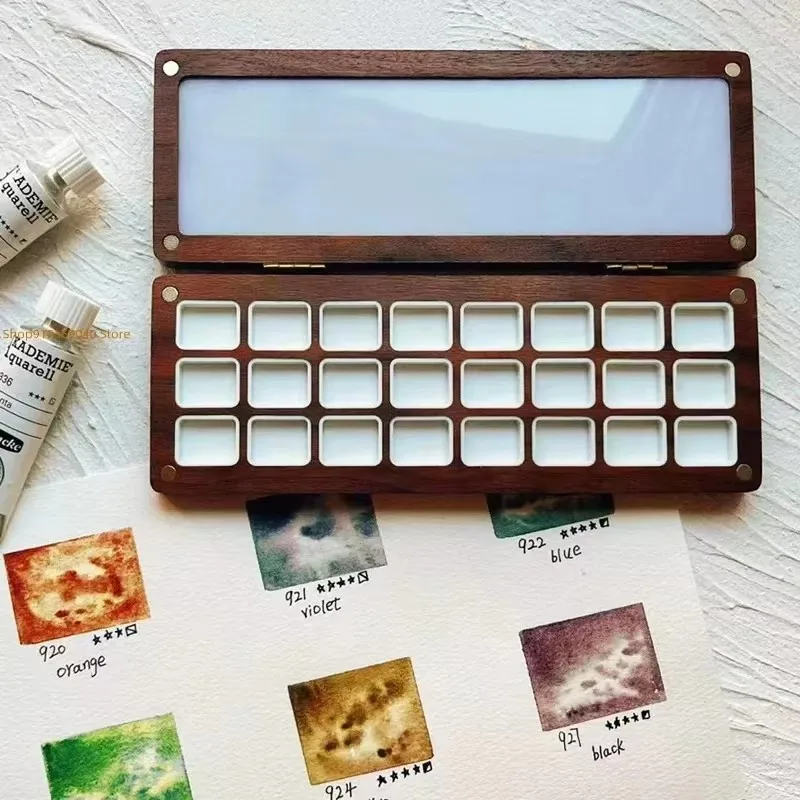 

Empty Portable Watercolor Palette 24 Colors 1ML Wooden Watercolor Box Paint Tray Artist Travel Aquarelas Painting Art Supplies