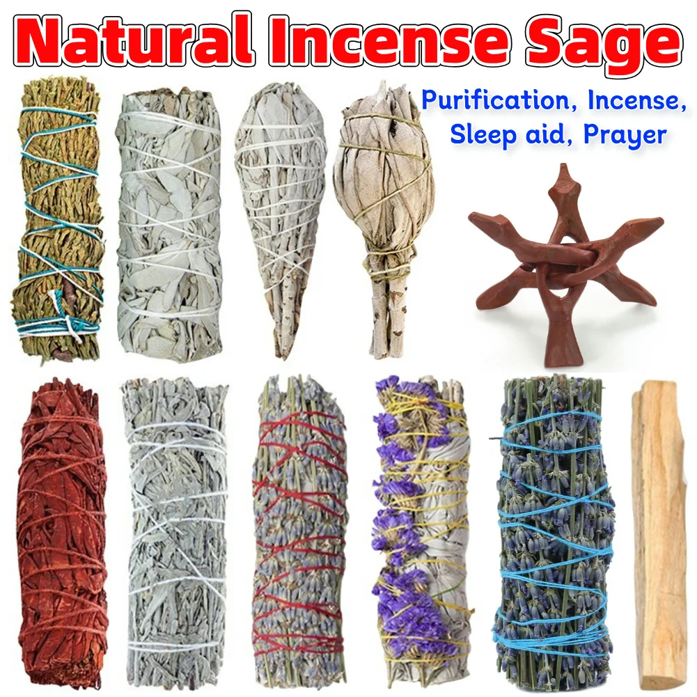 Incense White Sage Bundle Smudge Sticks Home Purification Spiritual Incense Sticks Meditation Portable Energy Cleansing Bundles