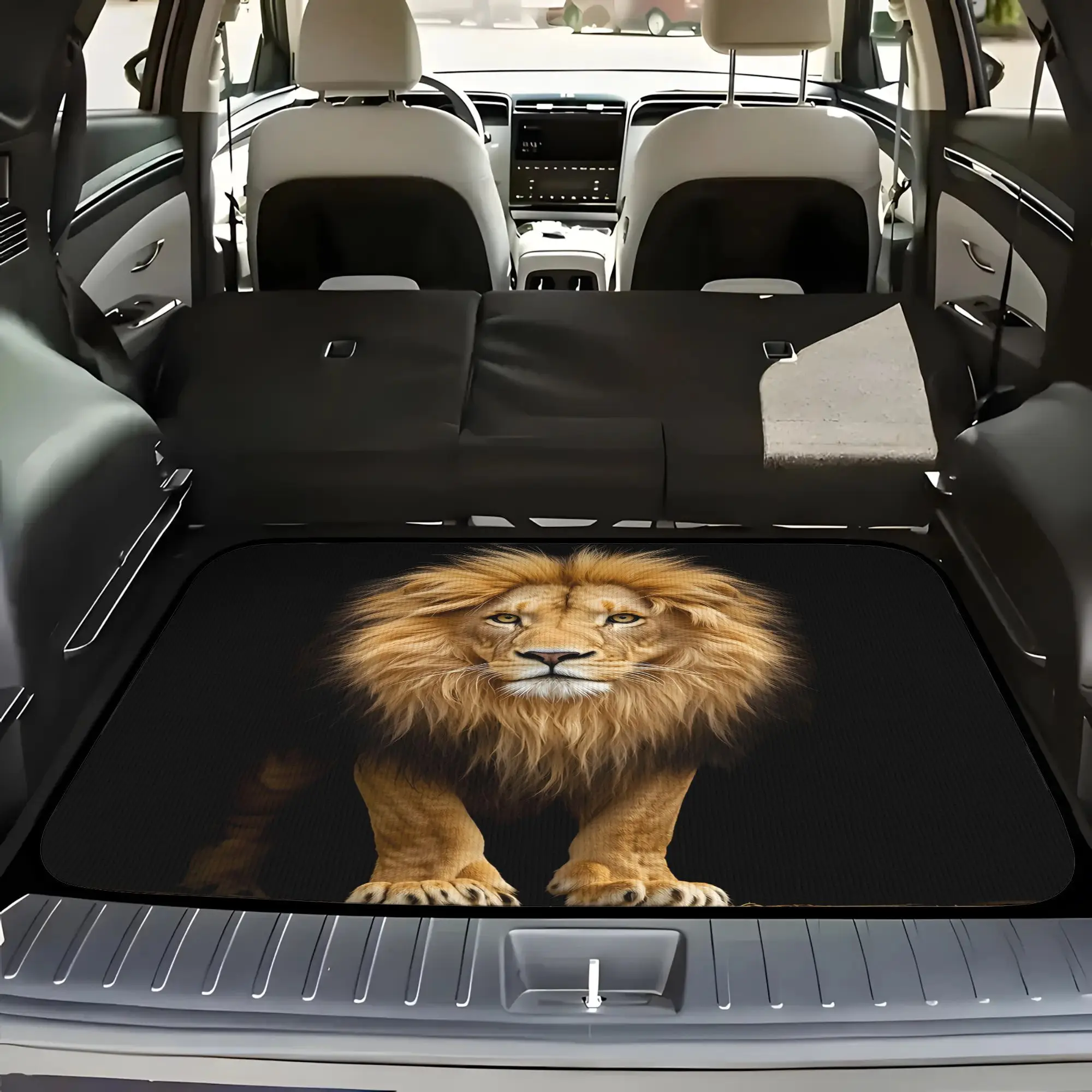 Set Of 5 Car Floor And Trunk Mats Featuring A Majestic Lion By The Water, Perfect For Any Vehicle. These Make Great Gifts For Oc
