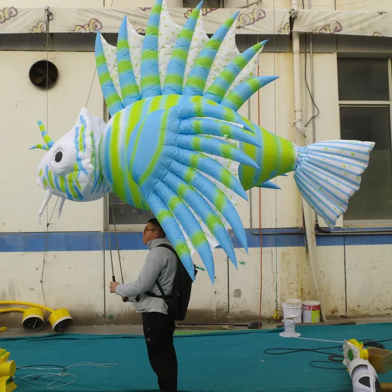 Giant Inflatable Tropical Fish Balloon Colorful Walking Marine Animal Prop for Event Performance Parade Decoration Party