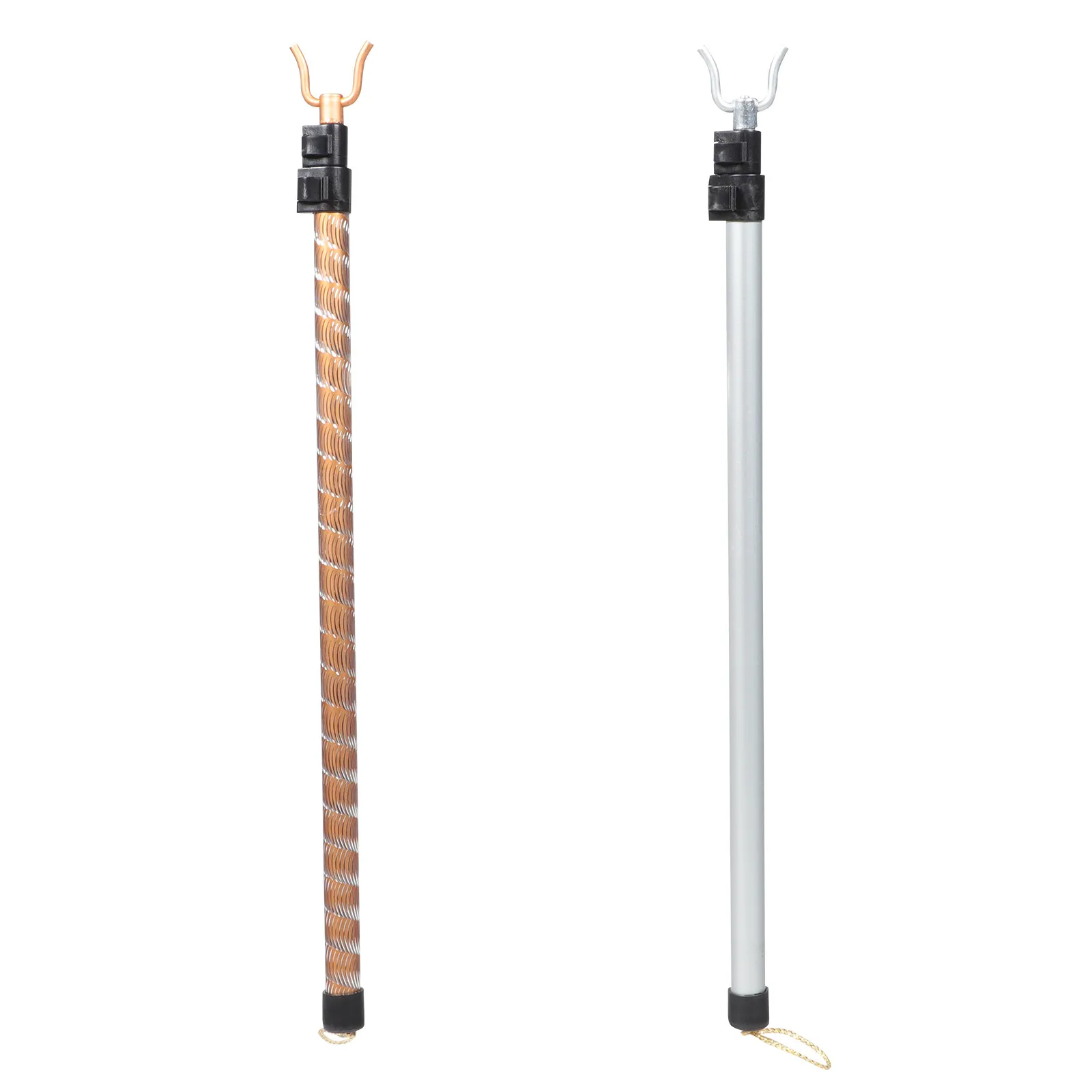 2Pcs Retractable Clothes Pole Aluminum Alloy Telescopic Clothes Reaching Rod Laundry Drying Tool for Closet Wardrobe Ceiling