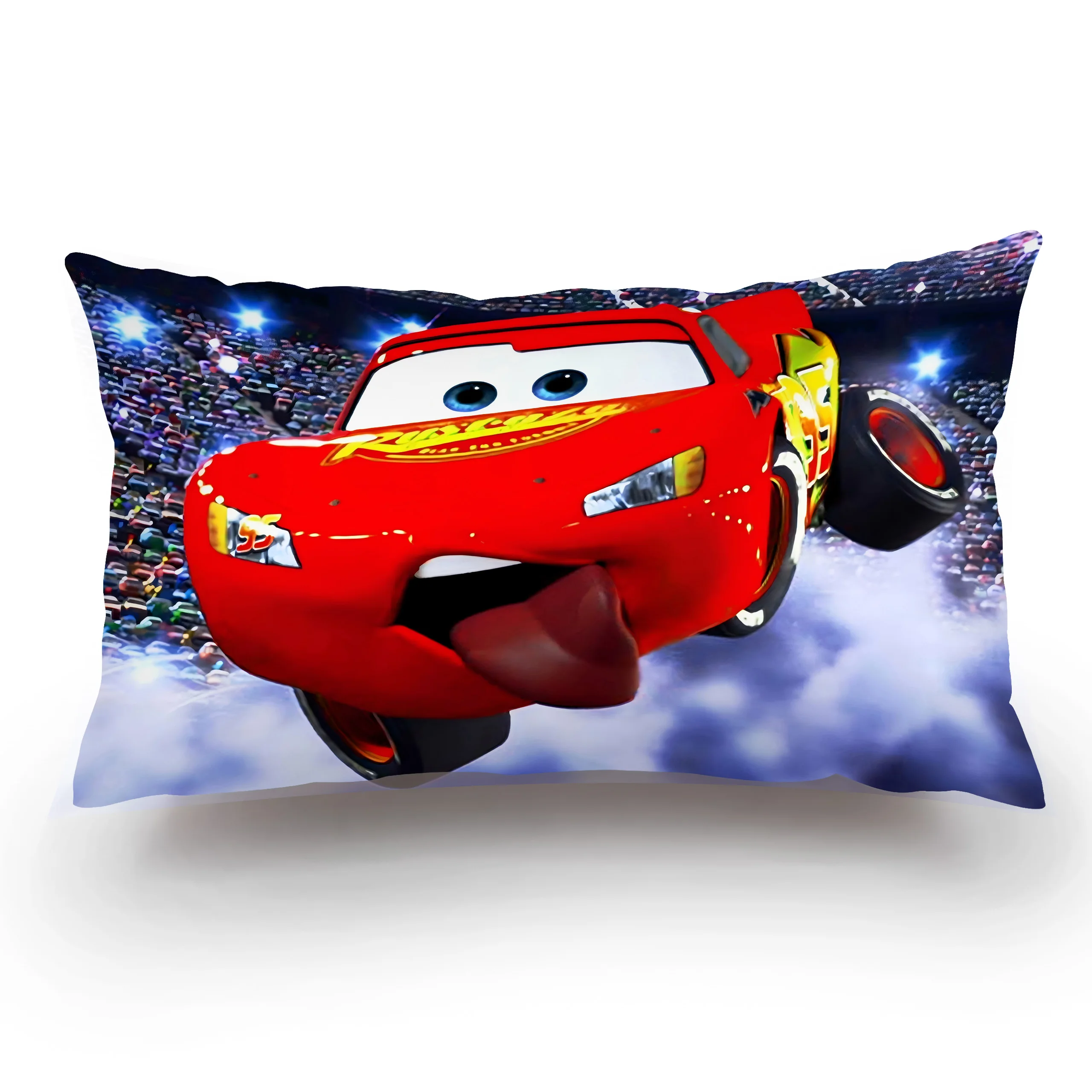 Disney Cars Lightning McQueen Pillow Covers Cartoon Sofa Decorative Home Double-sided Printing Short Plush Cute Cushion Cover