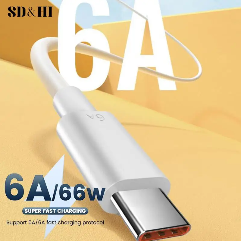 2 meter 6A 66W USB Type-c Super Fast Charge Cable for xiaomi  Huawei