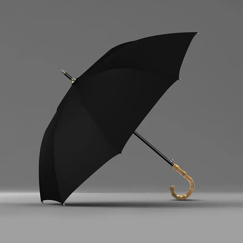 Automatic Business Golf Umbrella Vintage Bamboo Handle Extra Large Windproof Heavy Duty Stormproof Rain Long Handle Men 골프 우산