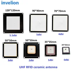 PCB size 70*70mm 4dbi 10cm-7m read range rfid uhf ceramic antenna SMA ipex MMCX connector for embedded handheld reader systems