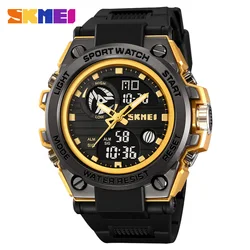 SKMEI Dual Time Digital Watch Mens Wristwatch Luxury Waterproof Stopwatch Countdown Original Clock with Date Week