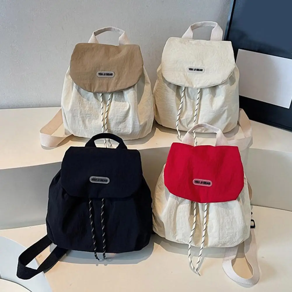 Women's Nylon Backpack Lightweight Korean Style School Backpack Casual Travel Backpack Small College Bookbag for Girls