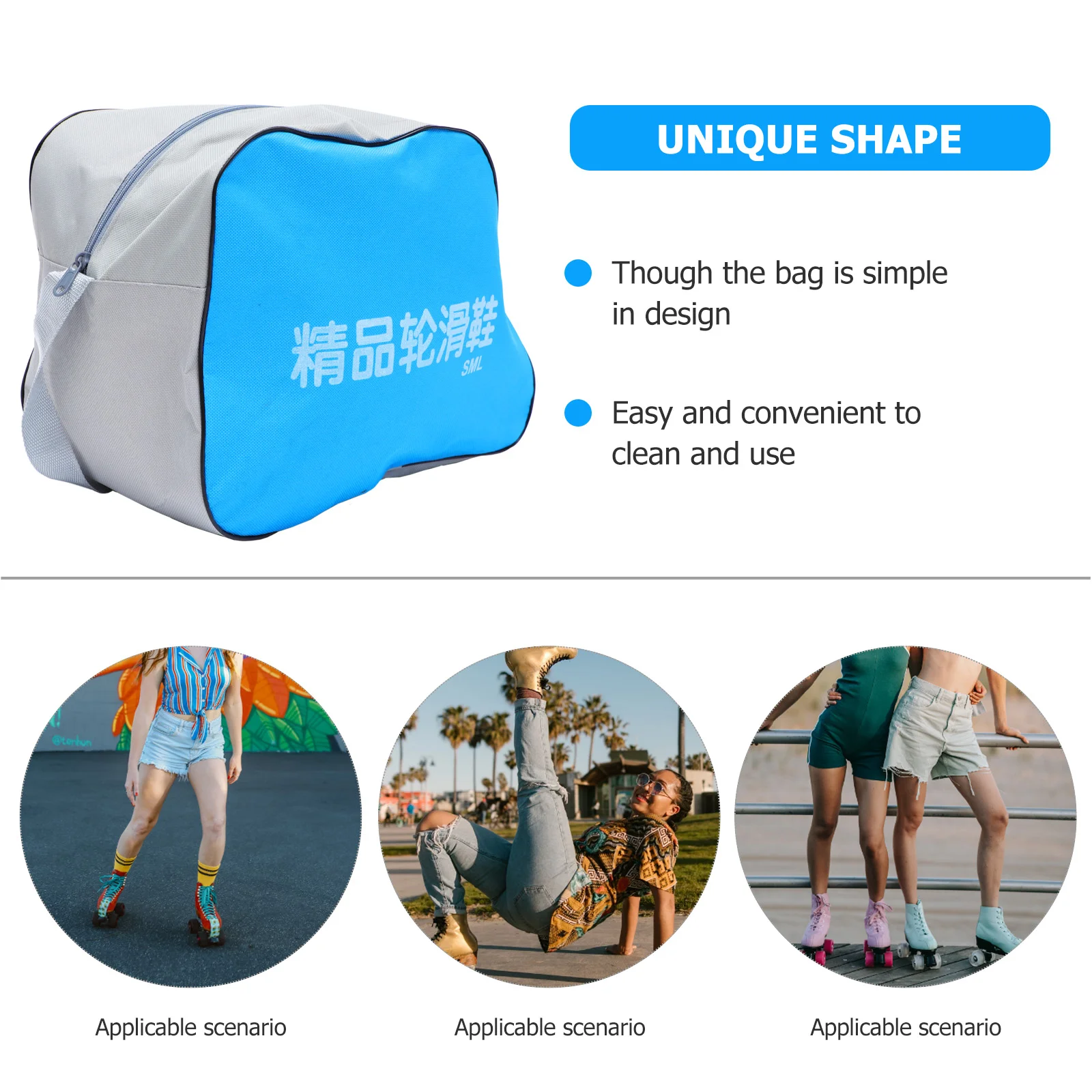 Skate Bag Fashionable Roller Fine Workmanship Skates Pouch Handheld Ice Storage Oxford Cloth Useful