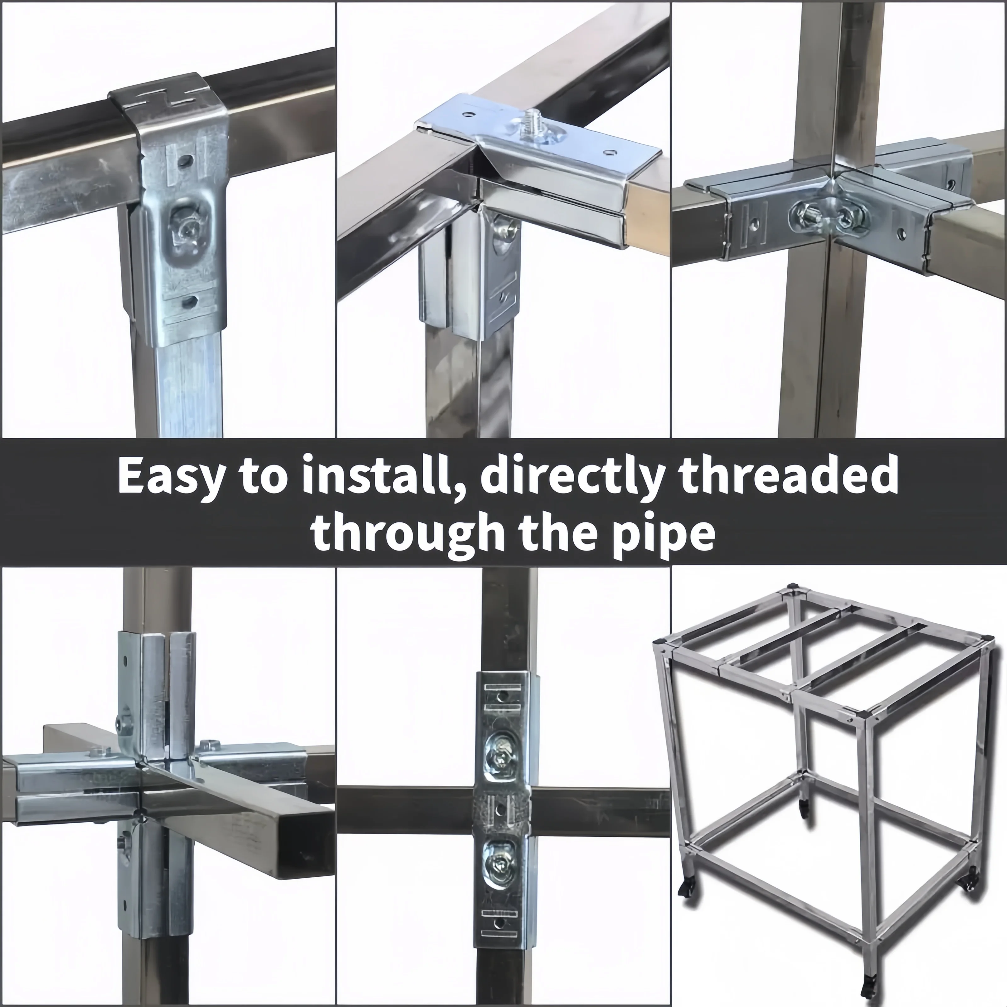 25mm round Pipe Joint galvanization Square Tube Connector with Bolt And Nut Fastener Fence Fixing Clamp Steel Tube Shelf Parts