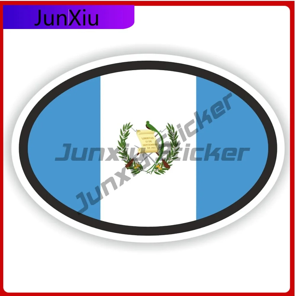 Овальная наклейка Гватемалы с флагом, водонепроницаемая