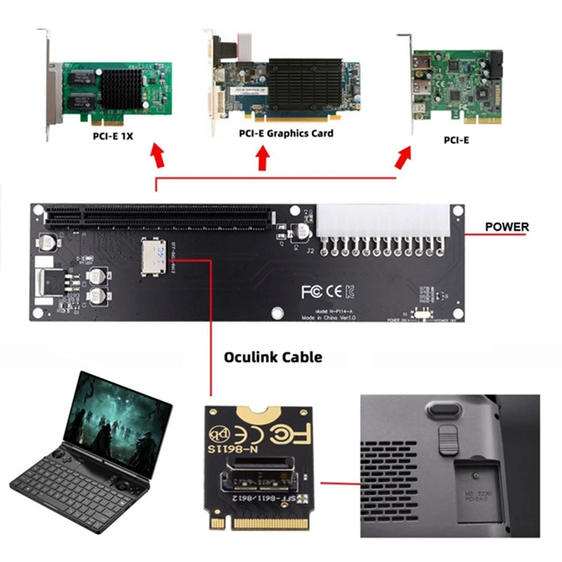 PCI-E 3.0 M-Key M.2 To Oculink SFF-8612 SFF-8611 Host Adapter PCB Converter For GPD WIN Max2