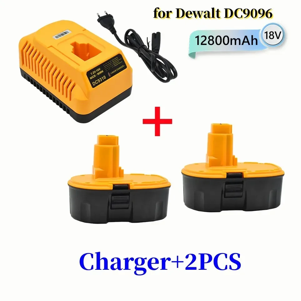 100% Original 12800mAh  Ni-MH Power Tool for DC9096 DE9039 DE9095 DW9098 DE9503 DW9096 Replacement Battery+Charger