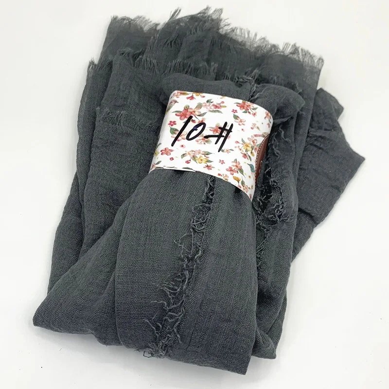 Casual Solid Wrinkled Women Scarf New Summer Girls Sunscreen Thin Scarves Soft Cotton Linen Shawl Foulard Lady Wrap Shawls - view 6