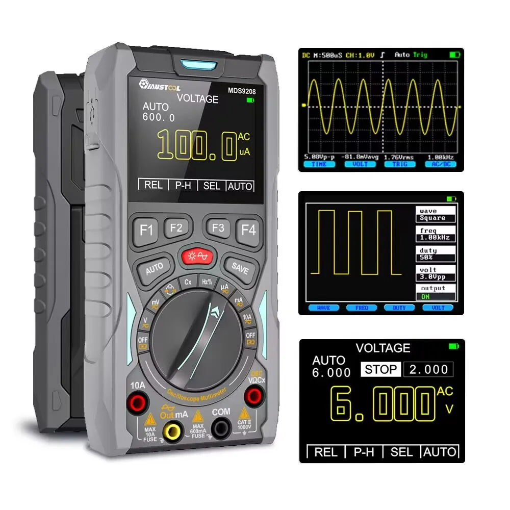 High Efficiency Oscilloscope Multimeter Signal Generator 12MHz 50Msps Portable High Storage Capacity Low Power Consumption