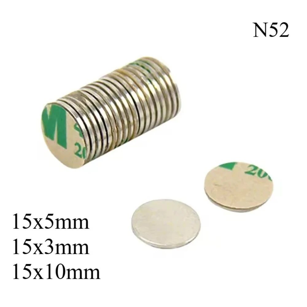N52 15x5 15x3  15x8 15x10 Double-sided Tape Superpower  Magnetic Scooter Engine  Magnets Motor Ebike Nickle  Magnetic Fridge DIY