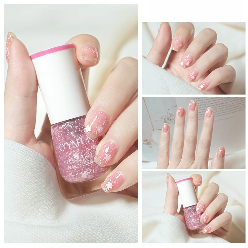 Niet-Bake Nagellak Schearbaar Snel Droog Normaal Zonder Lamp Nagellak Glitter Pailletten Uv Vernis Nagels Kunstgereedschap