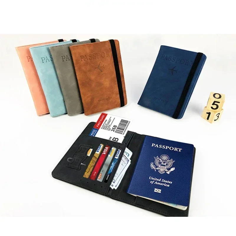 Multifunctional PU Leather Card Holder Travel Portable Passport Holder ID Card Credit Card Organizer Women Men Wallet Coin Purse