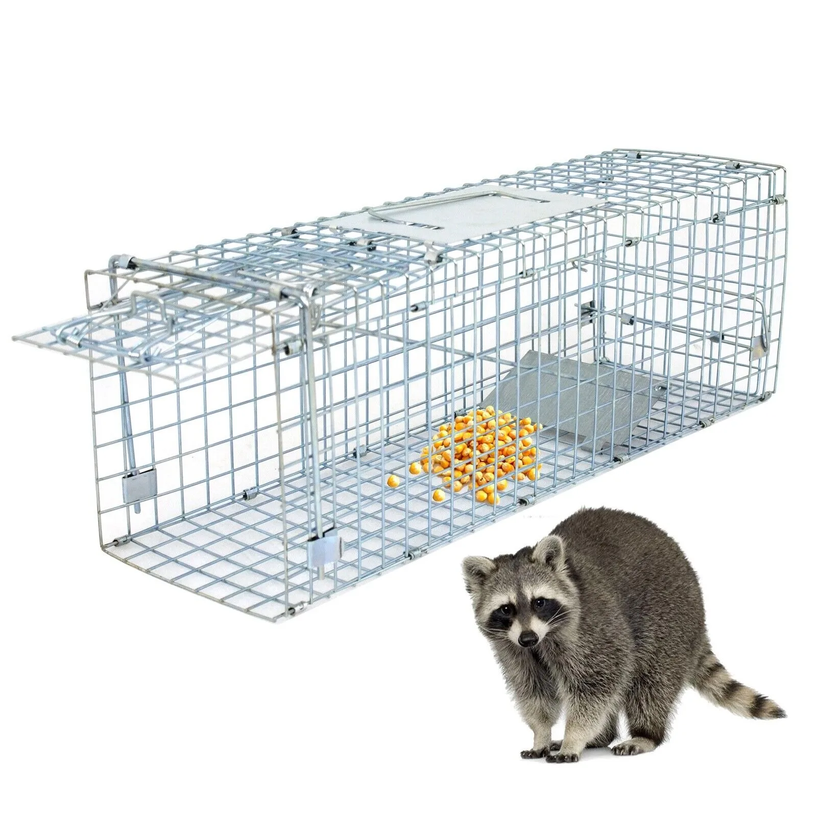 

Live Animal Trap Extra Large Rodent Cage Garden Rabbit Raccoon Cat 24"X8"X 7.5" United States