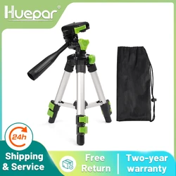 Huepar TPD05A treppiede regolabile per fotocamera di livello Laser con livella a bolla flessibile a testa piatta a 3 vie 1/4 