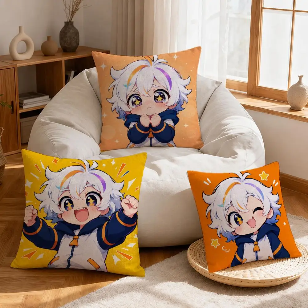 Character Mimine Chuy Cushion Cover Linen Anti-Mite Antibacterial Cushion Cover Invisible Zipper Sofa Decor