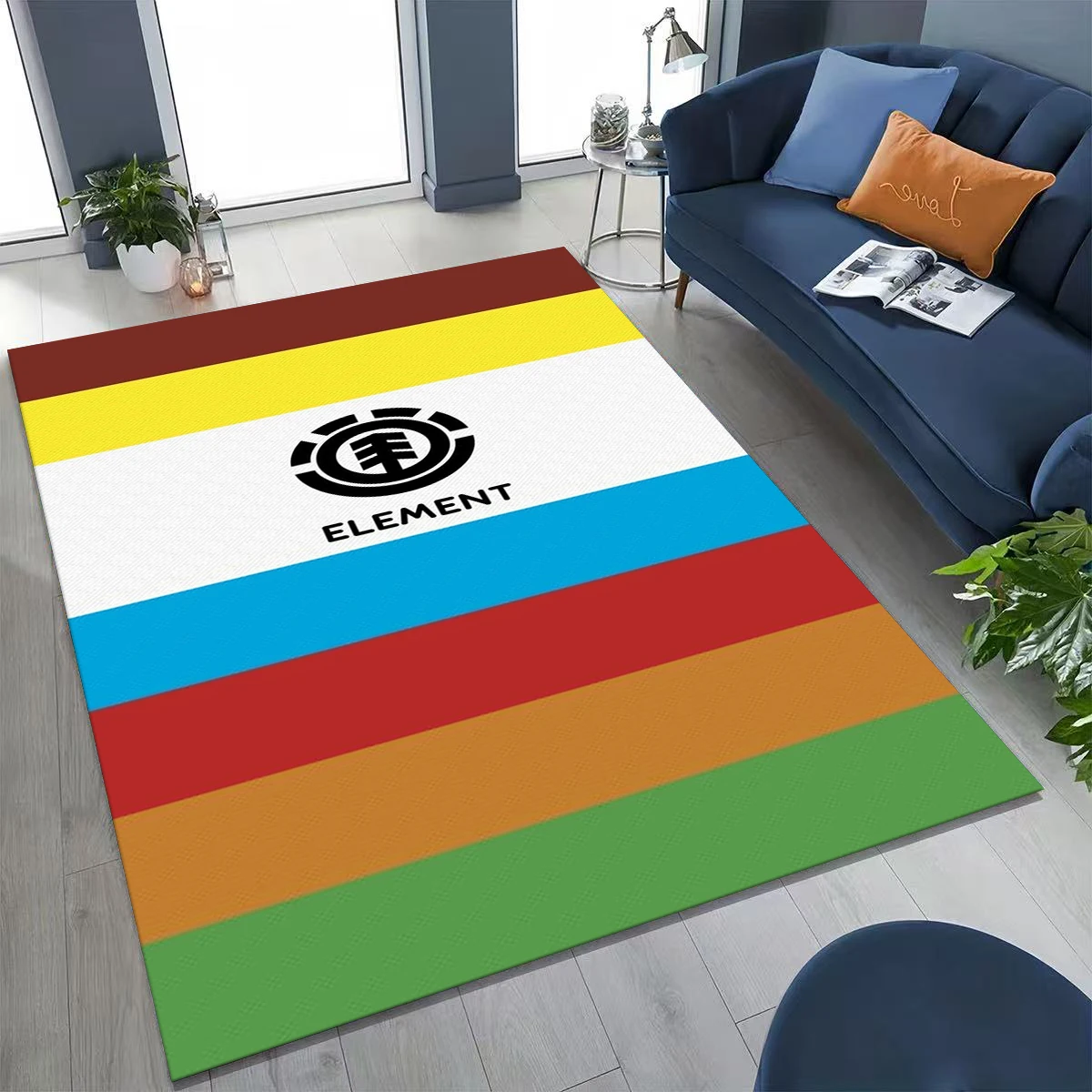 HD Boardsport Logo E-Element Skateboards Carpet Rug for Bedroom Living Room Sofa Home Doormat Decor, Large Non-slip Floor Mat