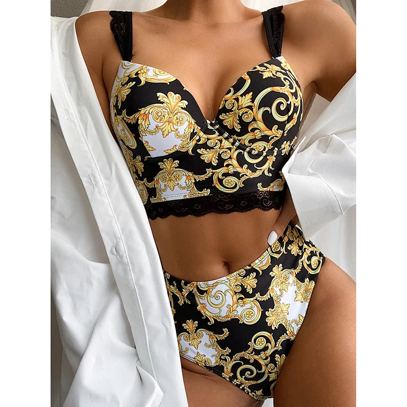 

Sexy Women's Bikini Two Piece Set Summer Fashionable Ensemble for Ages 25-35 2023 Collection Trendy Ladies' Outfit