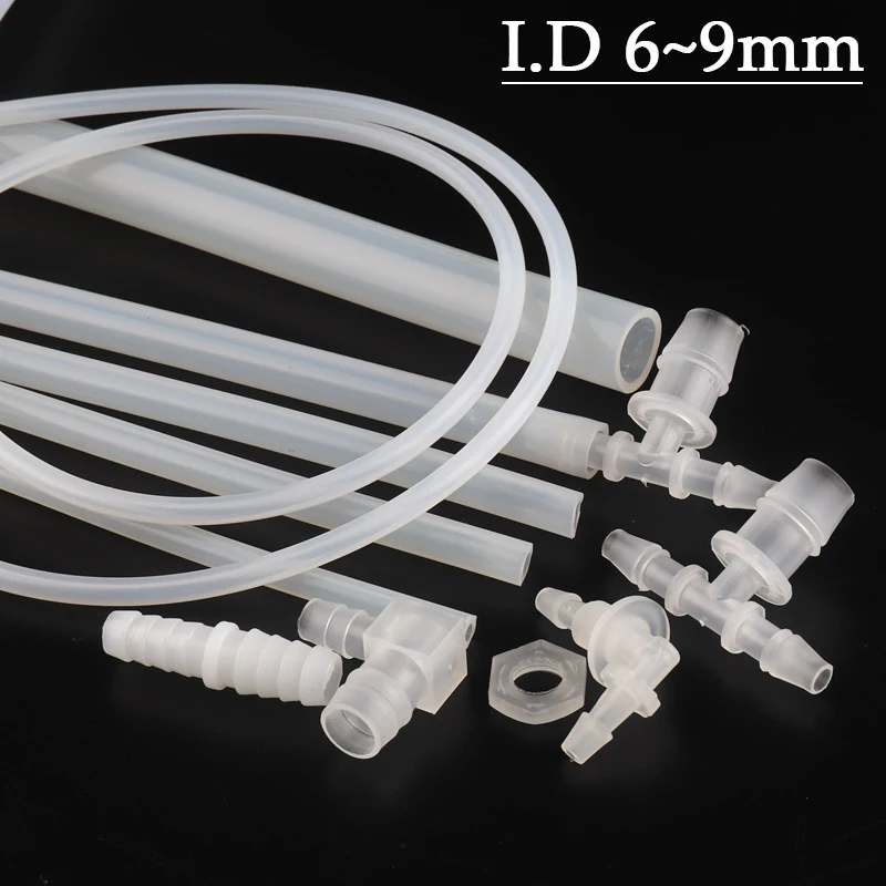 1M/3M/5M/10M I.D6~9mm Food Grade Clear Translucent Silicone Tube Heat Resistant Beer Milk Hose Flexible Air Pump Soft Pipe