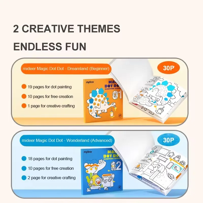 Mideer Magiczna Książeczka do Malowania Kropkami dla Dzieci, Zabawki do Malowania Kropkami, Książka do Kolorowania Graffiti dla Niemowląt i Dzieci od 2 Lat