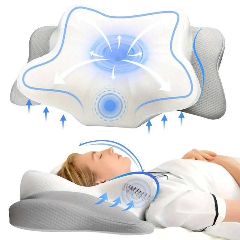 

Neck Pillow, Ergonomic Bed Contour Orthopedic Pillow, Neck Support Memory Foam Pillow with Breathable Pillowcase, Suitable for