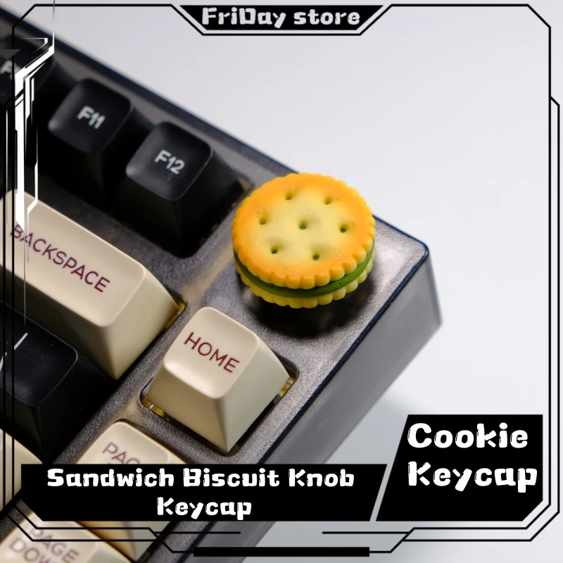 Sandwich Biscuit Knob Keycap Personalized Peripheral Handmade Stereoscopic Audio Nj80 Creative Customized Food And Entertainment