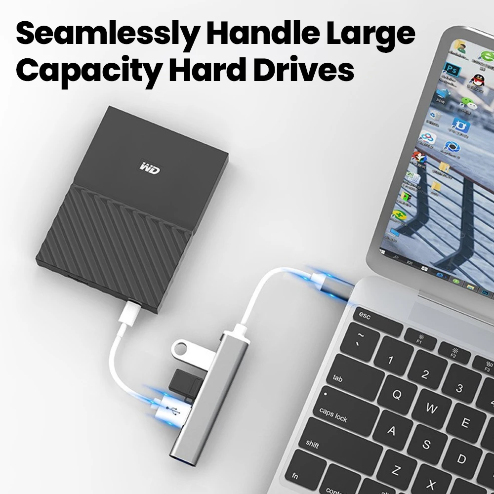 USB C Hub USB Hub 3.0 2.0 USB Splitter 4 in 1 USB Extender USB Distributor Type C Dock Station For PC Computer Accessories