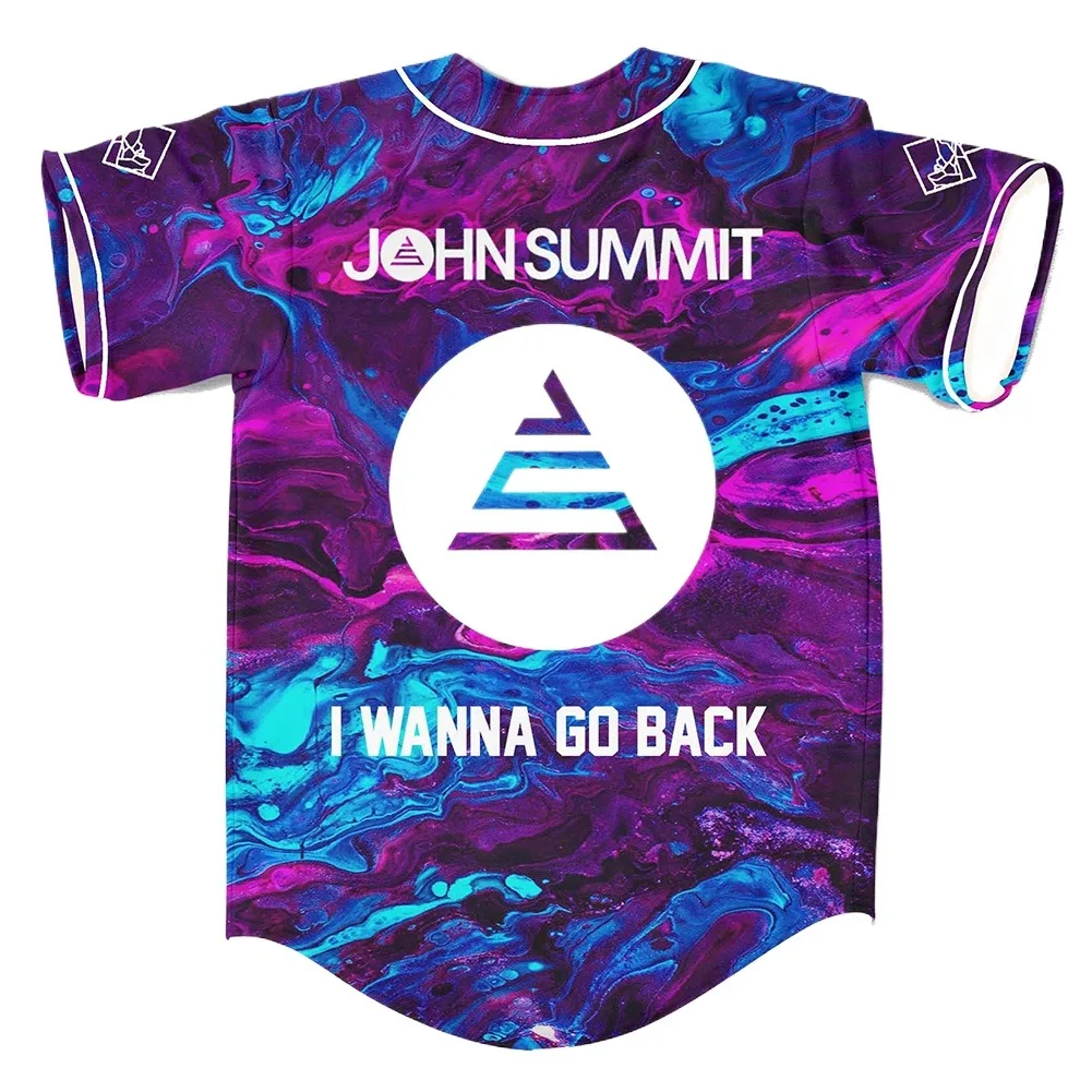 John Summit I Wanna Go Back Baseball Jersey Thin Button Baseball Uniform Baseball Jersey for Fan