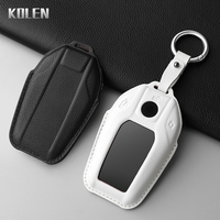 Leather Car Key Case Cover Shell For BMW X3 G01 G31 X5 G05 X4 G02 G30 G32 I8 I12 I15 X7 M5X F20 G12 G11 5 7 Series LED Display