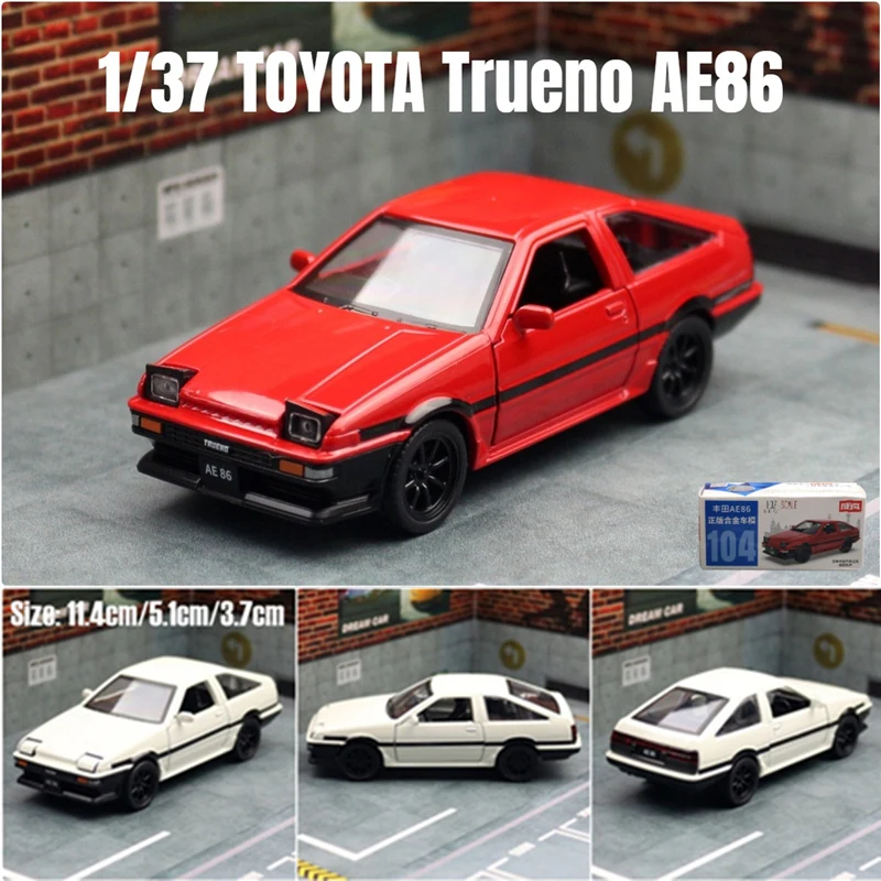 1/37 Toyota Trueno AE86 Alloy Sports Car Model Diecast Metal Racing Car Vehicles Model High Simulation Miniature Scale Kids Gift