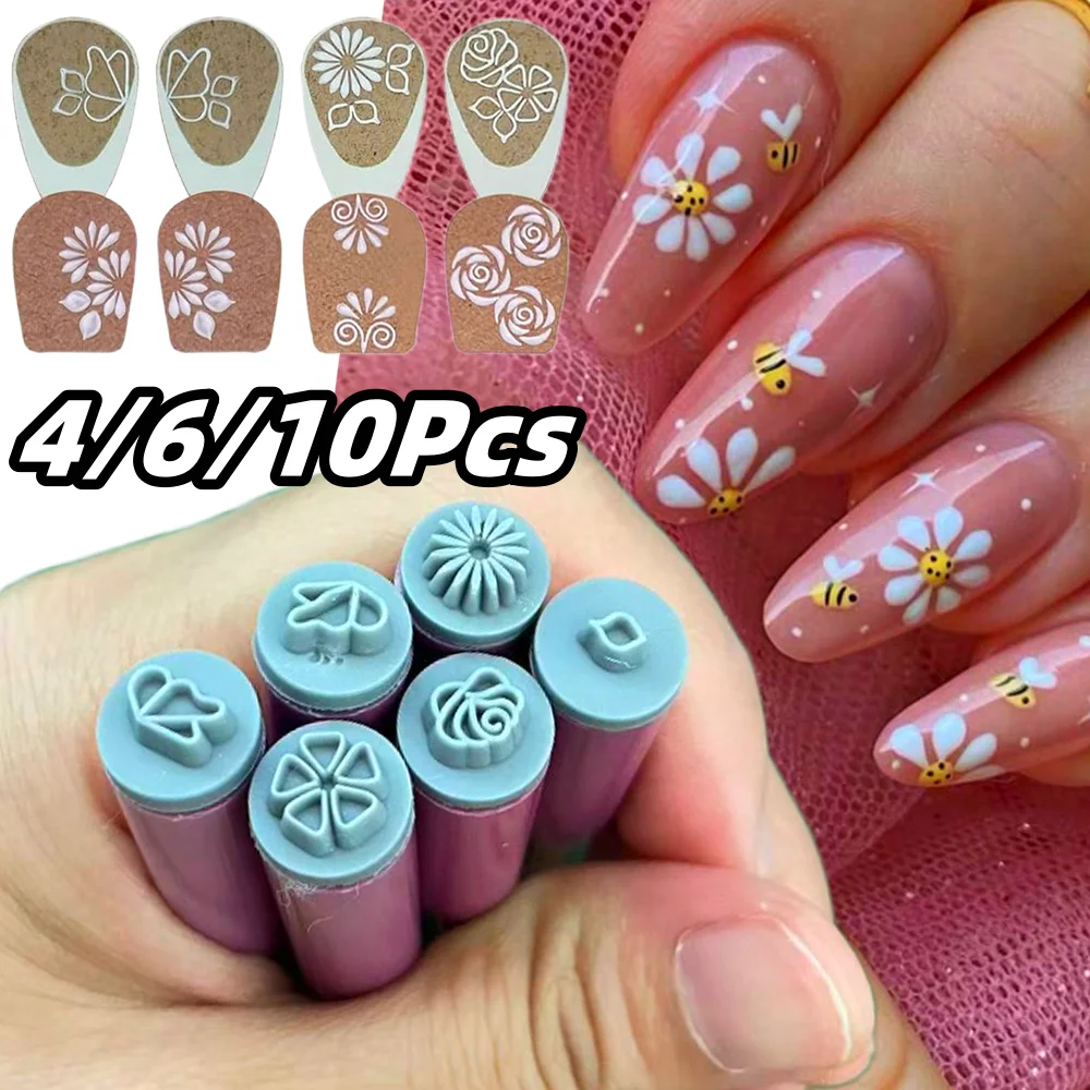 Top Selling Nail Art Stamp Pen Set Floral Butterfly Pattern Stamping DIY Dotting Tools Nail Art Pen Nail Art Stamper Kit