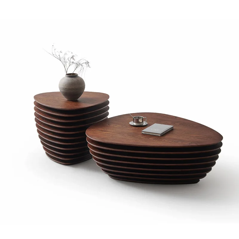 Living room rotating special-shaped coffee table high-end creative villa coffee table table