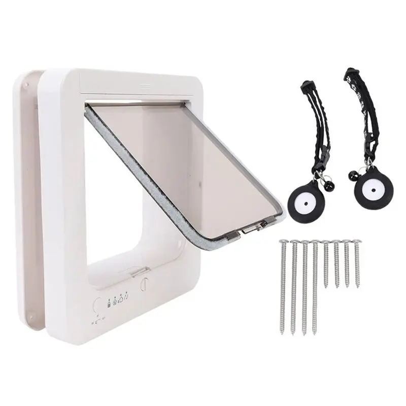 

【FITTING】Smart Cat Door Automatic Sensing With Collar Activationated For Home Pet Door Easy Installation Collar Cat Door