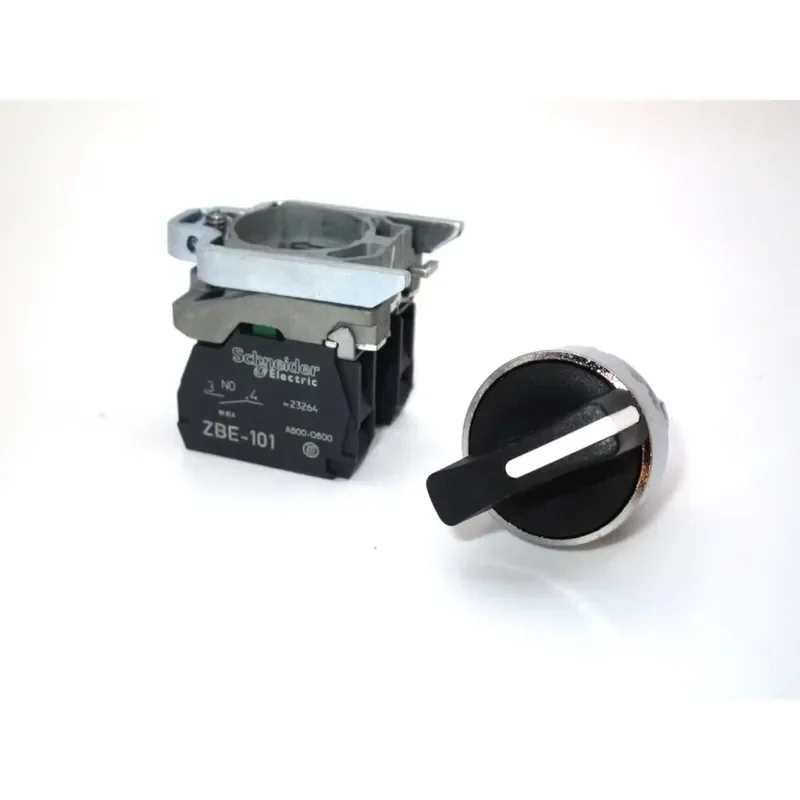 XB4BD25 22mm Push Button, 2 position selector switch, black, maintained, 1 NO and 1 NC, 600 V