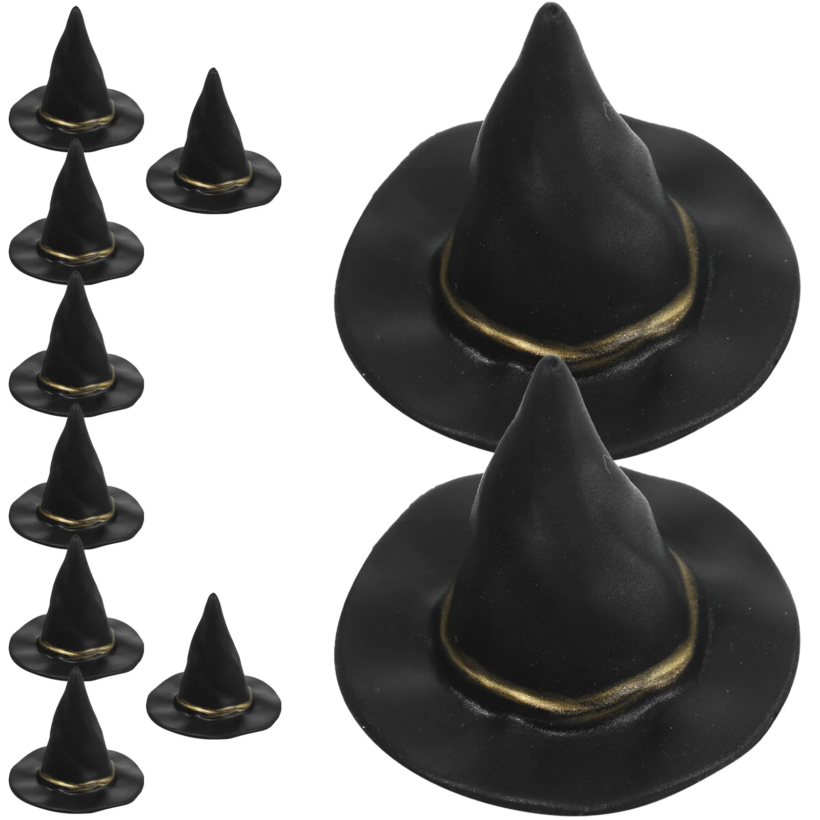 

10 Pcs Halloween House Props Mini Hats for Crafts Miniature Small Witch Decoration Cake Plastic Tiny Dolls