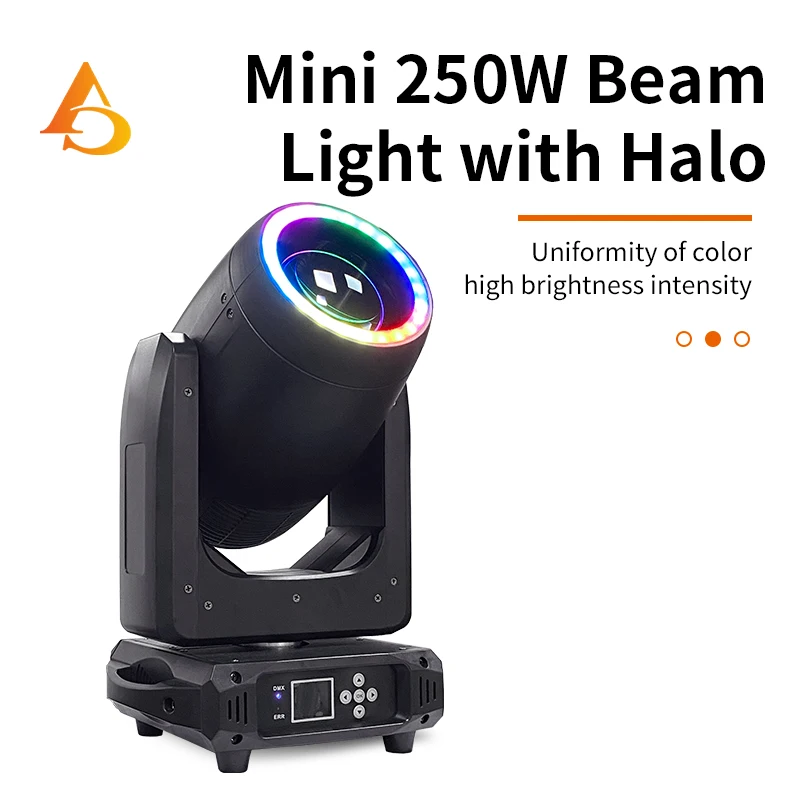 Mini 250W 8R Beam Moving Head Light with Aperture Effect for Disco DJ Wedding Nightclub Stage Light