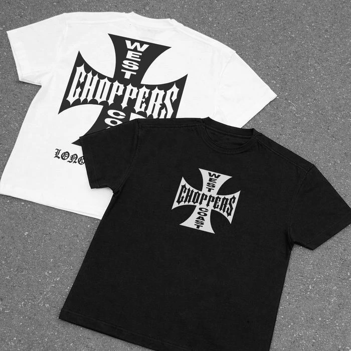 Summer Vintage West Coast Choppers Printed Washing T-Shirt Women Cotton Breathable Retro Biker Style Loose Fit Casual Streetwear