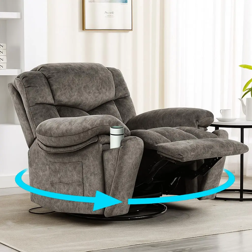 360° Swivel Recliner Chair Wide Lounge Adjustable Ergonomic Fabric Sofa Living Room Bedroom, Customized